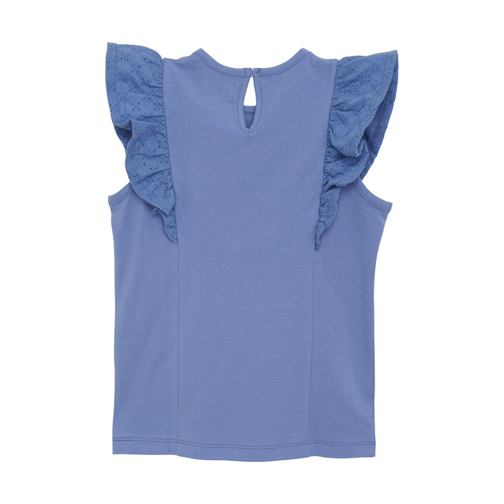 Creamie Girls Short Sleeve Tee with Eyelet Trim  822619-7132  Periwinkle