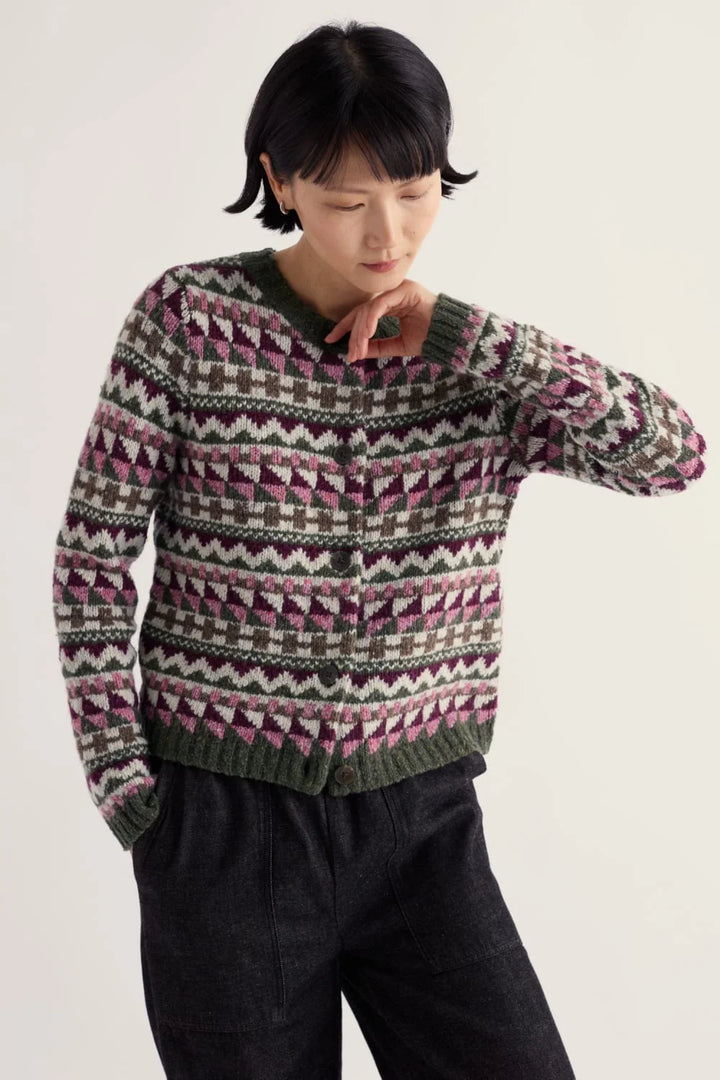 Seasalt Dawson Pick Fairisle Cardigan  39196  Dark Hellebore