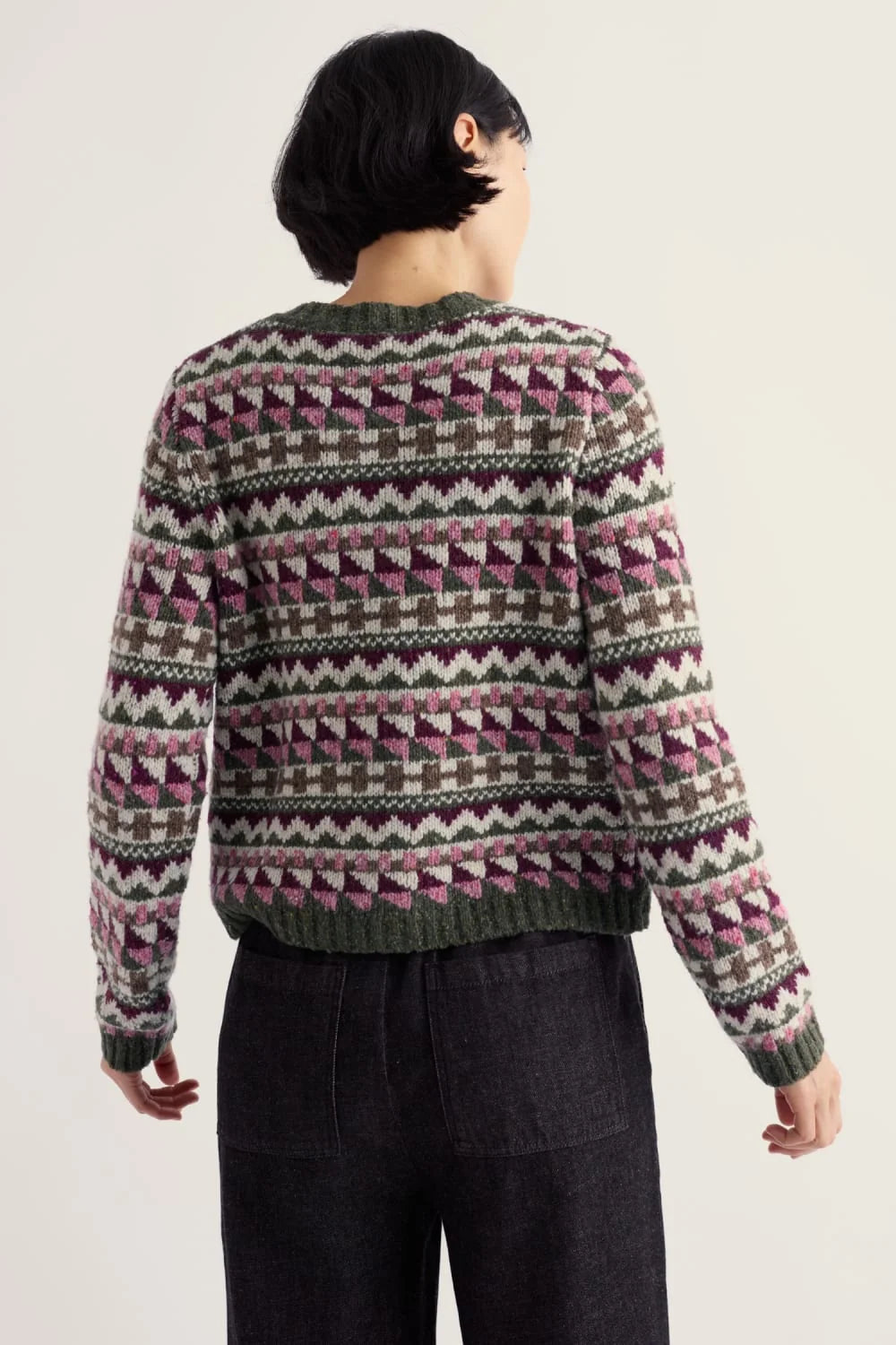 Seasalt Dawson Pick Fairisle Cardigan  39196  Dark Hellebore