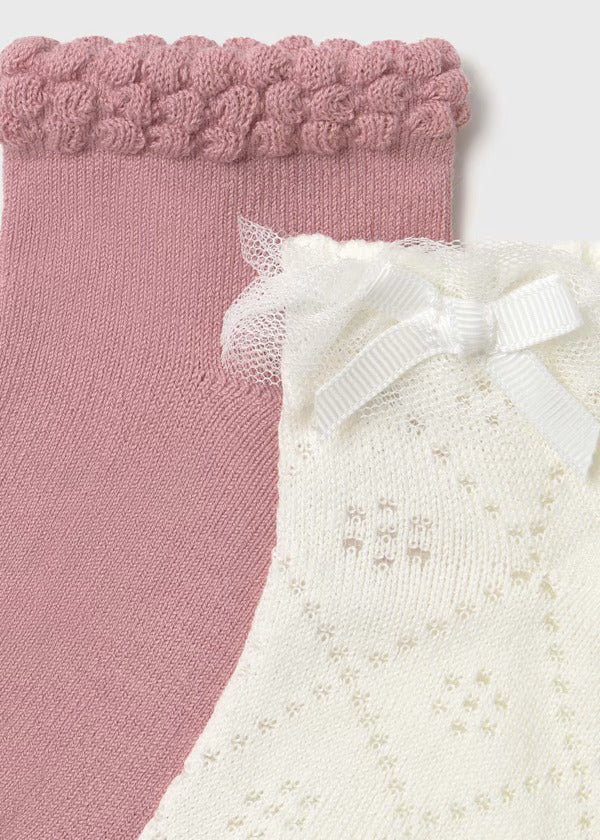 Mayoral Baby Girl Dressy Sock Set   10872-87   Rosado