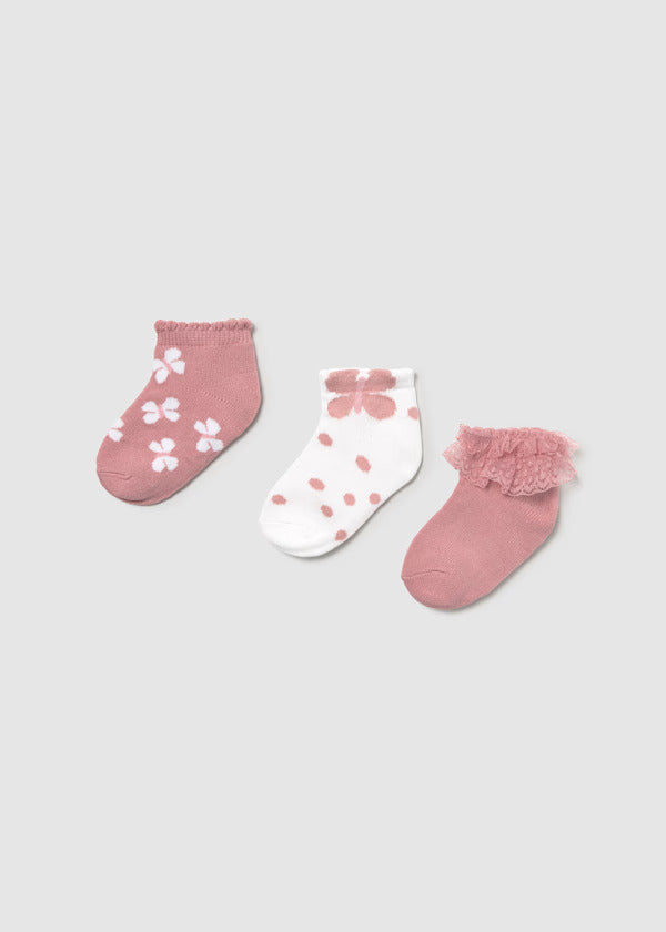 Mayoral Baby Girl Three Piece Sock Set   10874-96   Colorete