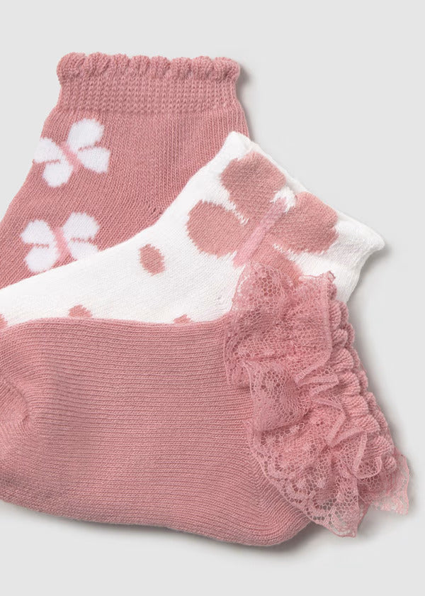 Mayoral Baby Girl Three Piece Sock Set   10874-96   Colorete