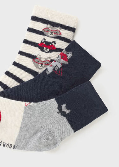Mayoral Baby Boy Sock Set of Three  10523-91  Marino *