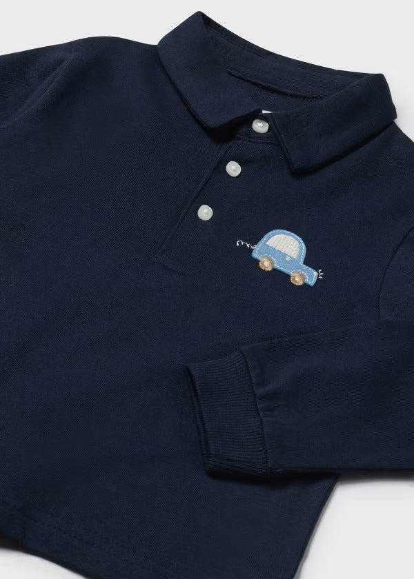 Mayoral Baby Boy Long Sleeve Polo  2184-52  Marino **