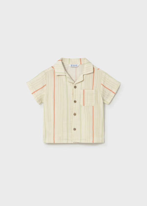 Mayoral Baby Boy Short Sleeve Button Up Shirt   1113-25   Rayas