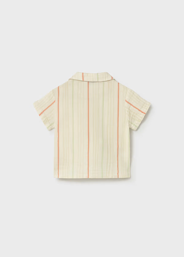 Mayoral Baby Boy Short Sleeve Button Up Shirt   1113-25   Rayas
