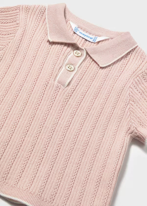 Mayoral Baby Girl Knit Polo   1104-27   Peonia