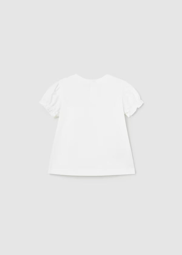 Mayoral Baby Girl Short Sleeve Tee  1006-44  Blanco