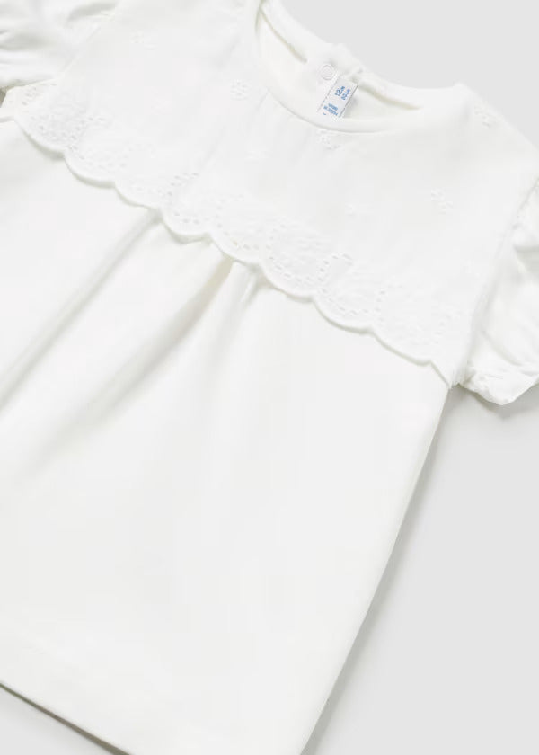 Mayoral Baby Girl Short Sleeve Tee  1006-44  Blanco