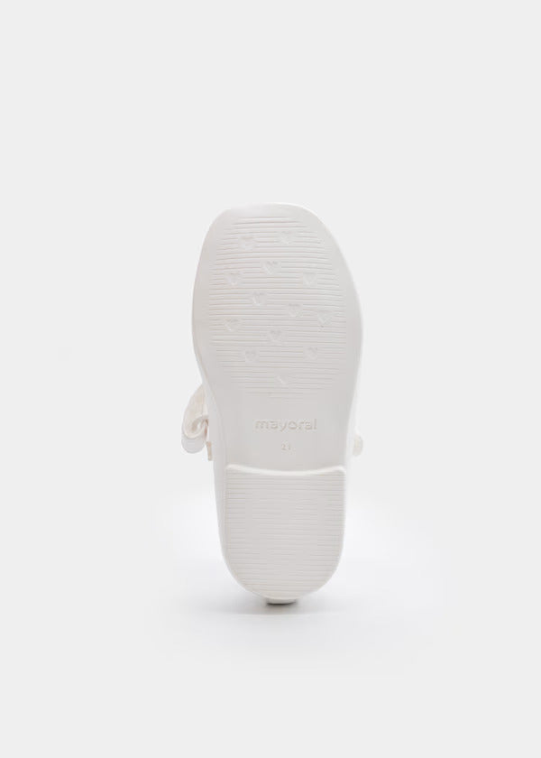 Mayoral Girls Ballerina Flats With Bow Detail    41727-15 &  43727-15   Blanco