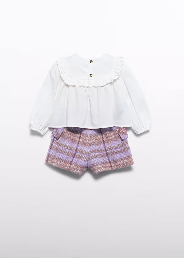 Abel & Lula Baby Girl Plaid Shorts Set   5751-1   Lila