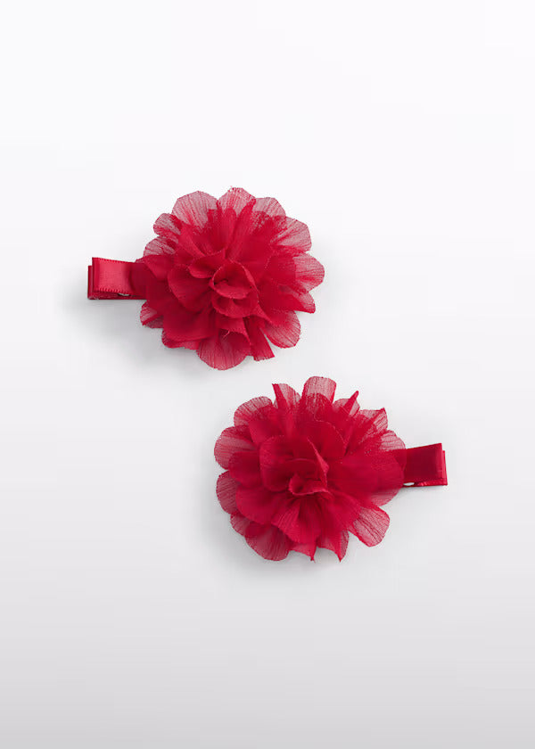 Abel & Lula Girls Chiffon Hairclip Set   5967-28   Rojo