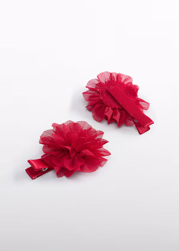 Abel & Lula Girls Chiffon Hairclip Set   5967-28   Rojo