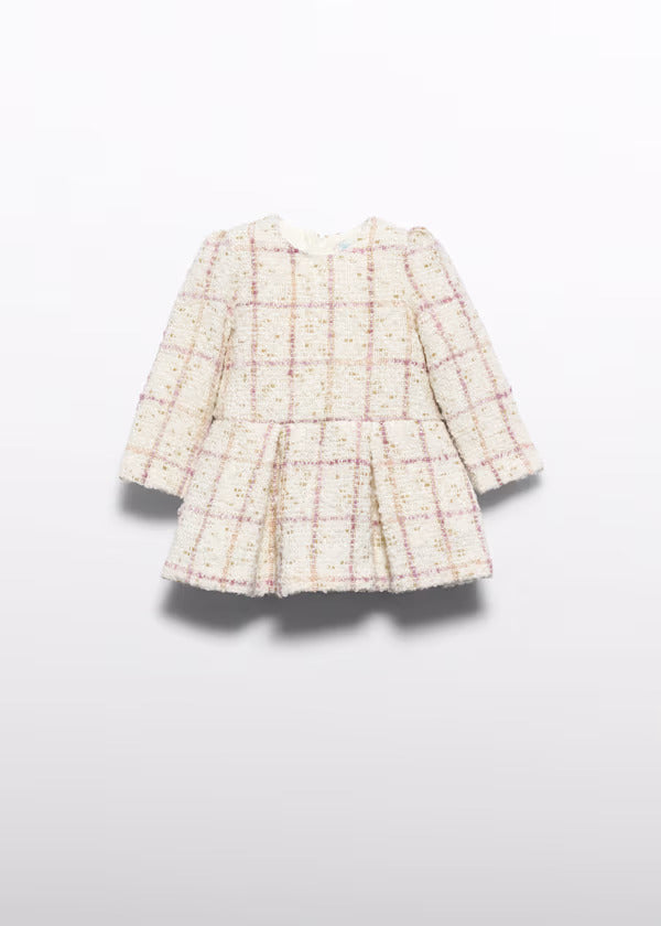 Abel & Lula Baby Girl Tweed Dress   5515-9   Marfil