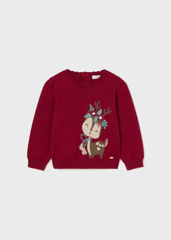 Mayoral Baby Girl Crew Neck Sweater  2322-67  Guinda *