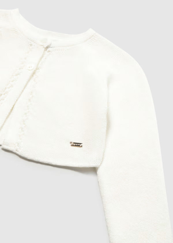 Mayoral Baby Girl Knit Cardigan   302-78   Blanco