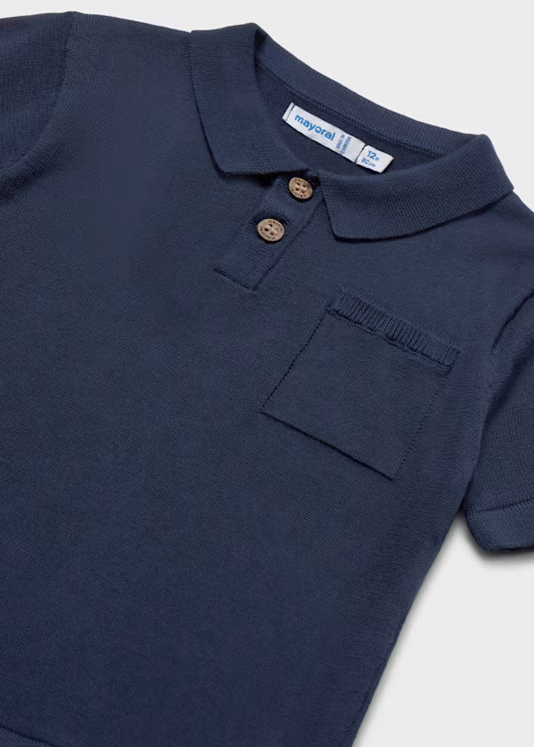 Mayoral Baby Boy Short Sleeve Knit Polo   1109-42   Atlantico