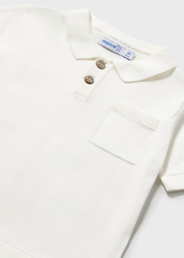 Mayoral Baby Boy Short Sleeve Knit Polo   1109-40   Nata