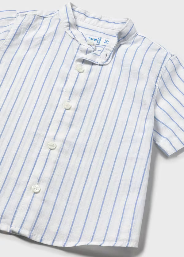 Mayoral Baby Boy Striped Linen Shirt   1111-20   Oceano