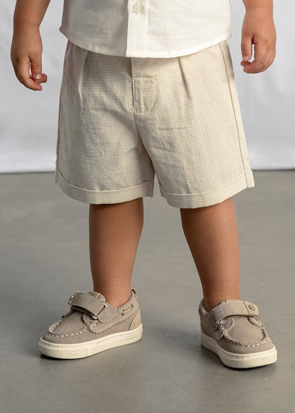 Mayoral Baby Boy Linen Bermuda & Shirt Set   1225-92   Avena Cuad