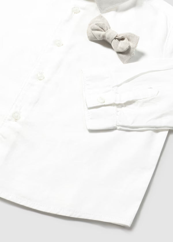 Mayoral Baby Boy Dress Shirt With Bowtie    1113-89   Blanco