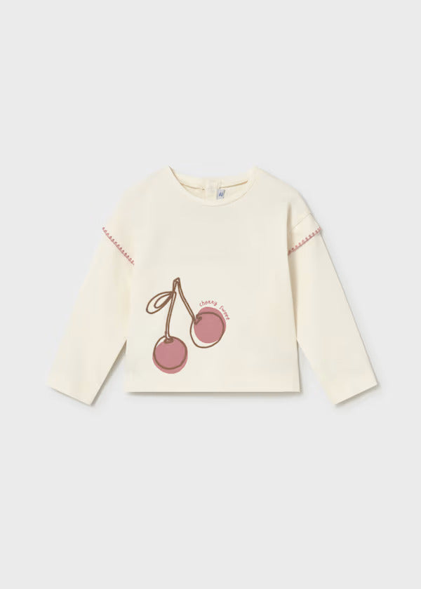 Mayoral Baby Girl Long Sleeve Tee   1088-30   Hueso-Blus