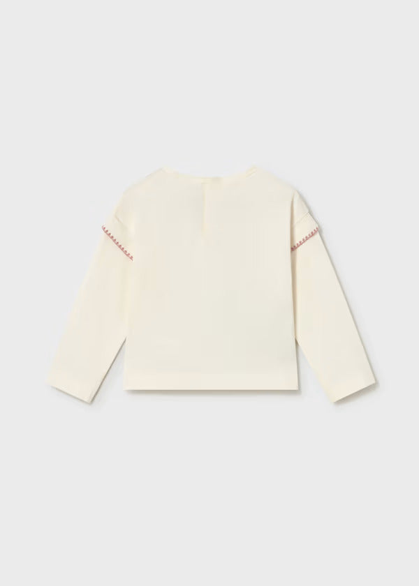 Mayoral Baby Girl Long Sleeve Tee   1088-30   Hueso-Blus