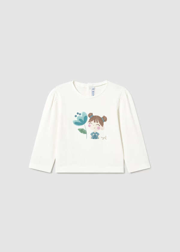Mayoral Baby Girl Long Sleeve Tee   1050-66   Crudo