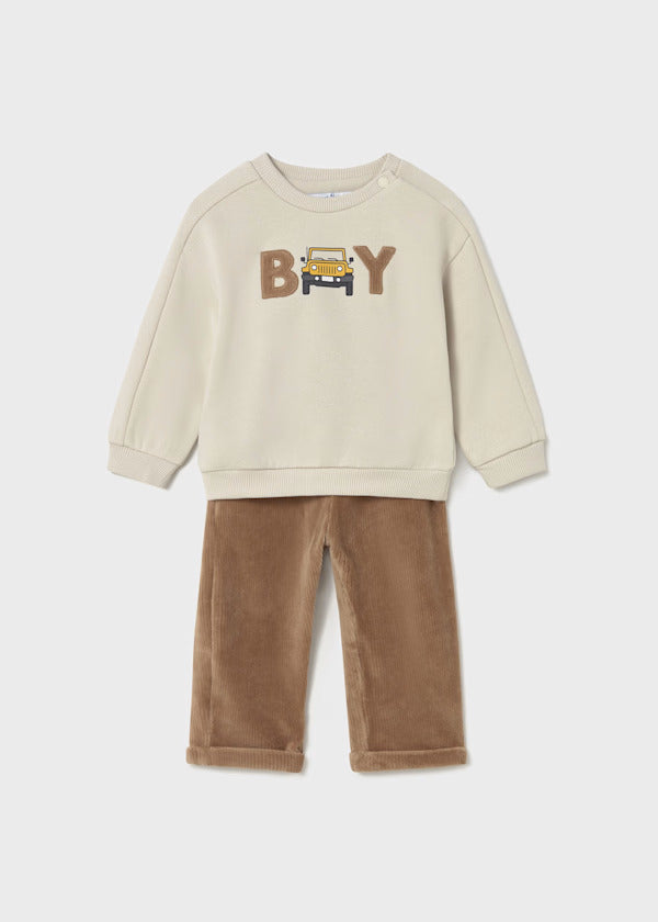 Mayoral Baby Boy Corduroy Trouser Set   2513-38   Caramelo