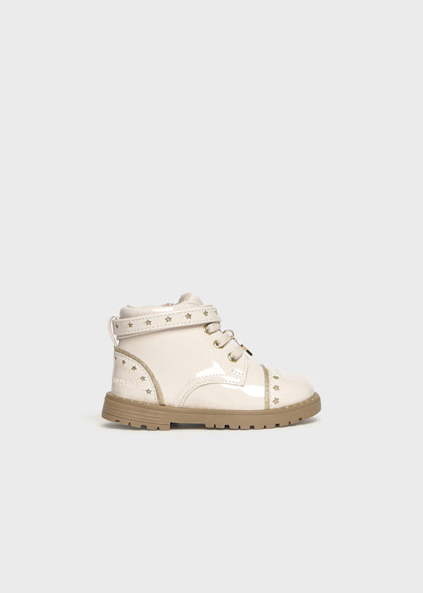 Mayoral Baby Girl Patent Leather Biker Boot   42565-47   Crudo