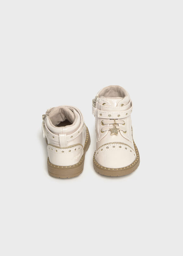 Mayoral Baby Girl Patent Leather Biker Boot   42565-47   Crudo