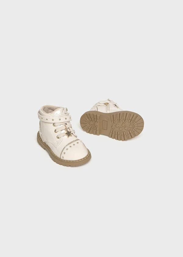 Mayoral Baby Girl Patent Leather Biker Boot   42565-47   Crudo