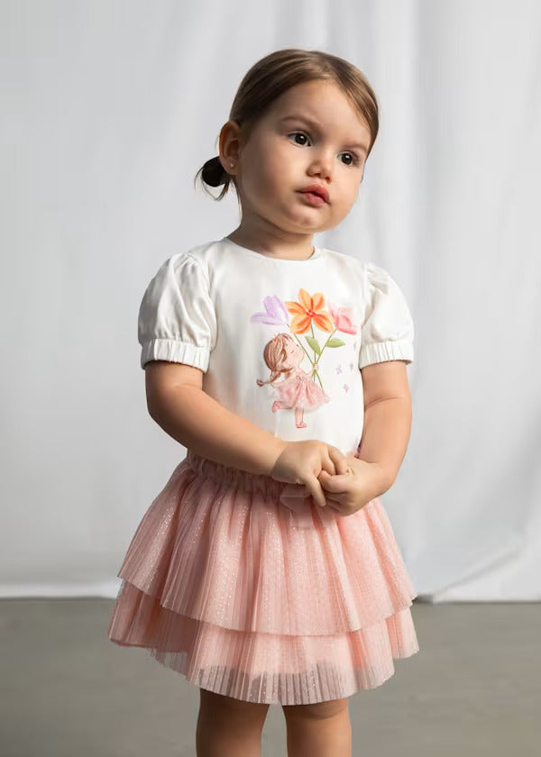 Mayoral Baby Girl Pleated Tulle Skirt   1902-37   Blossom