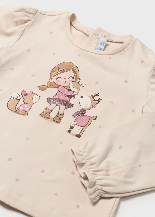 Mayoral Baby Girl Long Sleeve Tee   2049-38   Garb-Petal *
