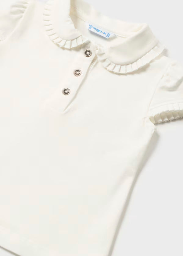 Mayoral Baby Girl Short Sleeve Fancy Tee  1101-58  Crudo