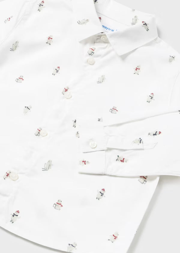 Mayoral Baby Boy Long Sleeve Dress Shirt  2188-63  Osos **