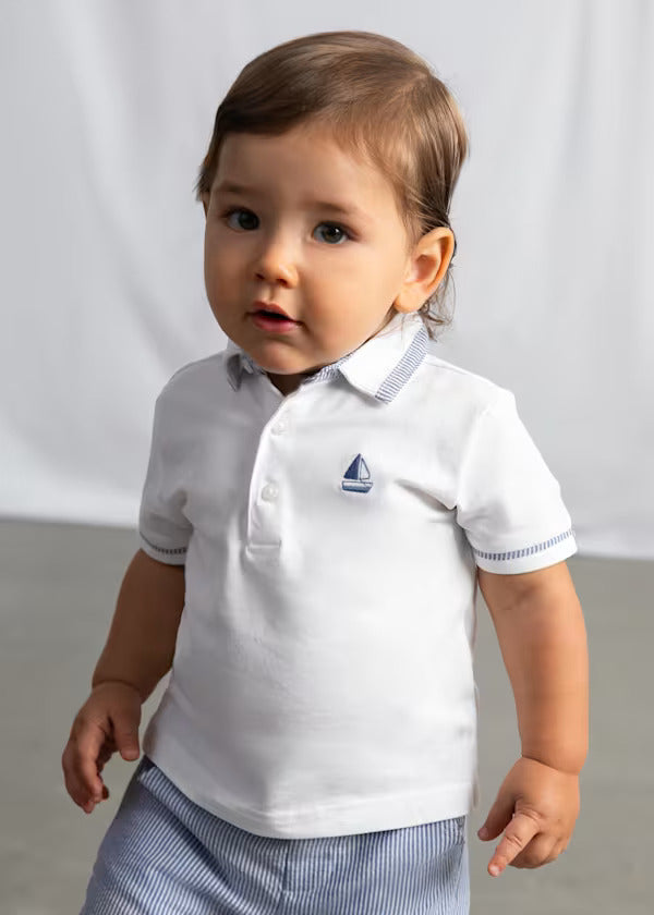 Mayoral Baby Boy Short Sleeve Polo   1107-76   Blanco