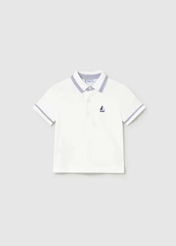 Mayoral Baby Boy Short Sleeve Polo   1107-76   Blanco