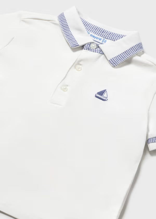 Mayoral Baby Boy Short Sleeve Polo   1107-76   Blanco