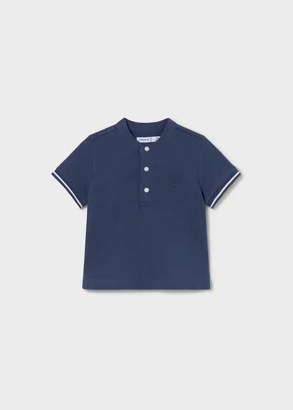 Mayoral Baby Boy Short Sleeve Polo With Mandarin Collar   1106-37   Atlantico