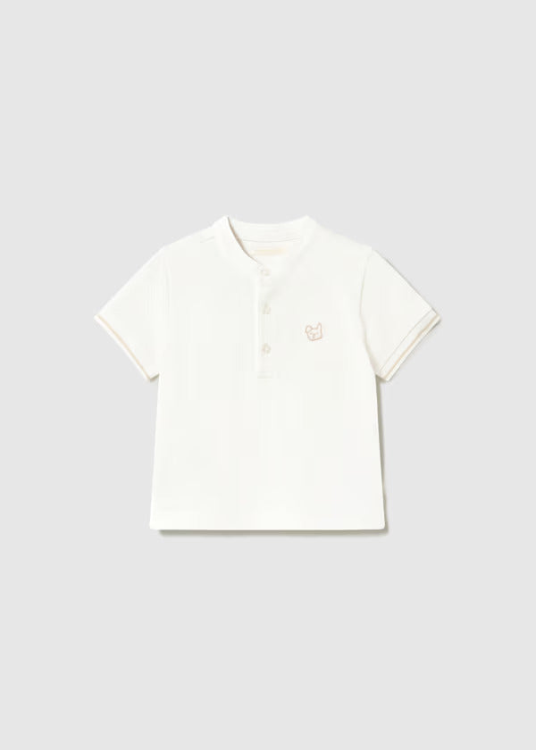 Mayoral Baby Boy Short Sleeve Polo With Mandarin Collar   1106-36   Nata