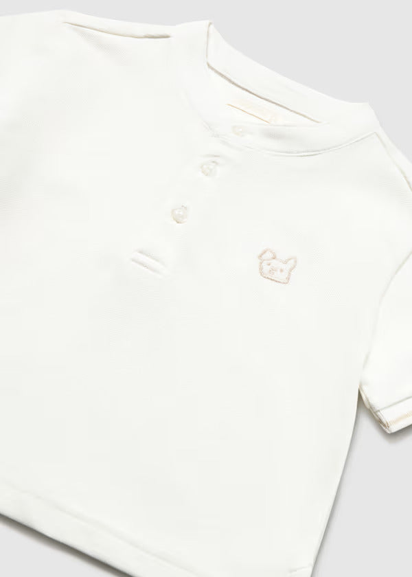 Mayoral Baby Boy Short Sleeve Polo With Mandarin Collar   1106-36   Nata