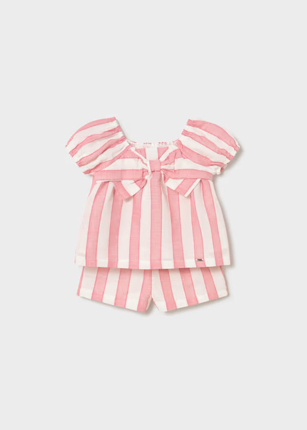 Mayoral Baby Girl Fancy Shirt & Short Set   1211-70   Camellia