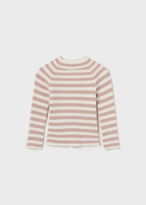 Mayoral Baby Girl Striped Knit Mockneck  2046-29  Rubor **