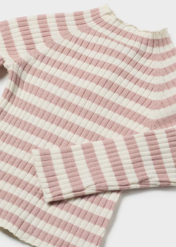 Mayoral Baby Girl Striped Knit Mockneck  2046-29  Rubor **