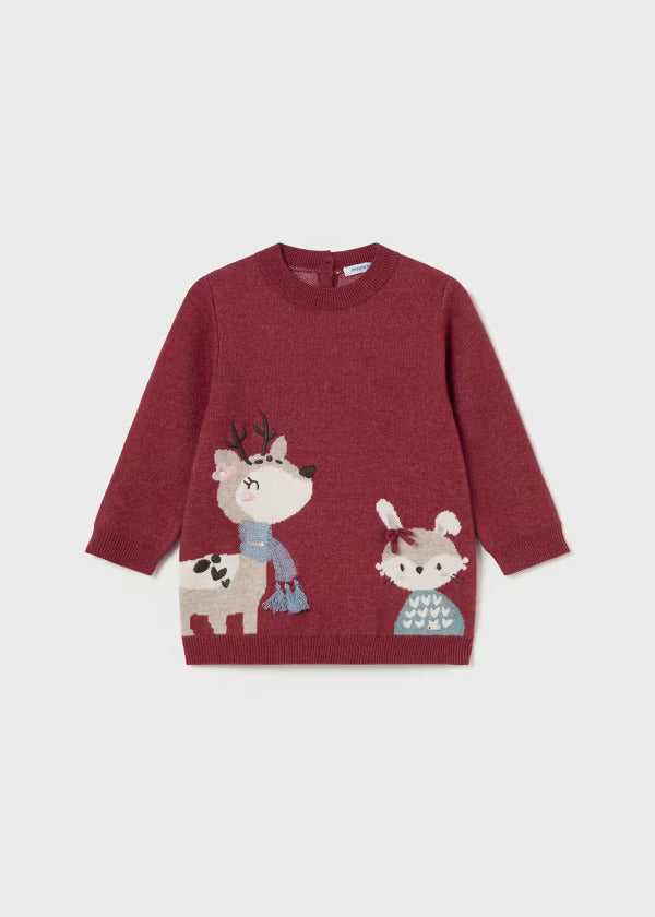 Mayoral Baby Girl Knit Dress  2918-93  Tomate Vig *