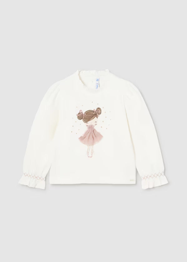 Mayoral Baby Girl Long Sleeve Tee  2048-80  Crd-Rubor **