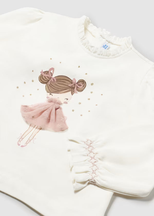 Mayoral Baby Girl Long Sleeve Tee  2048-80  Crd-Rubor **
