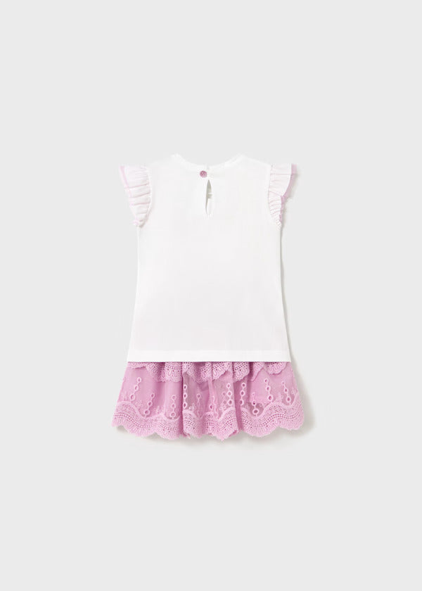 Mayoral Baby Girl Skirt Set   1929-60   Malva