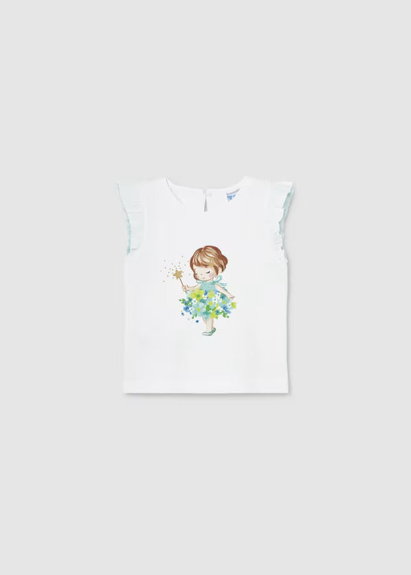 Mayoral Baby Girl Short Sleeve Tee  1005-39  Bco-anis**